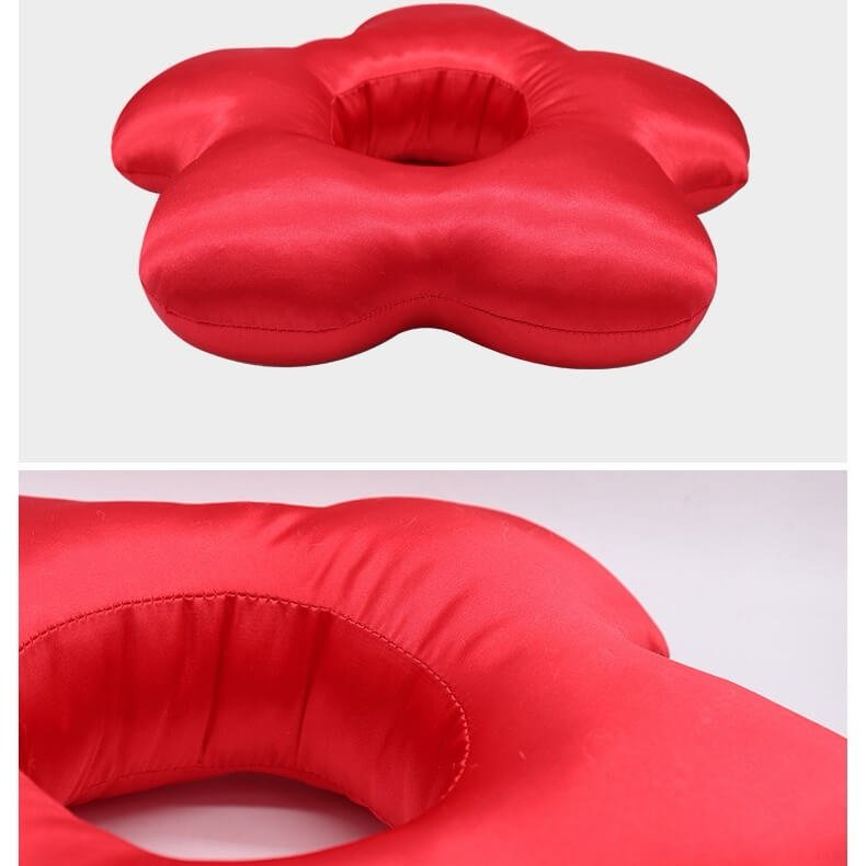 red donut piercing pillow details
