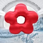 washable red donut piercing pillow